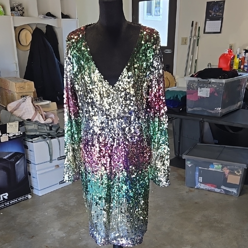 Fashion Nova Iridescent Sequin Dress